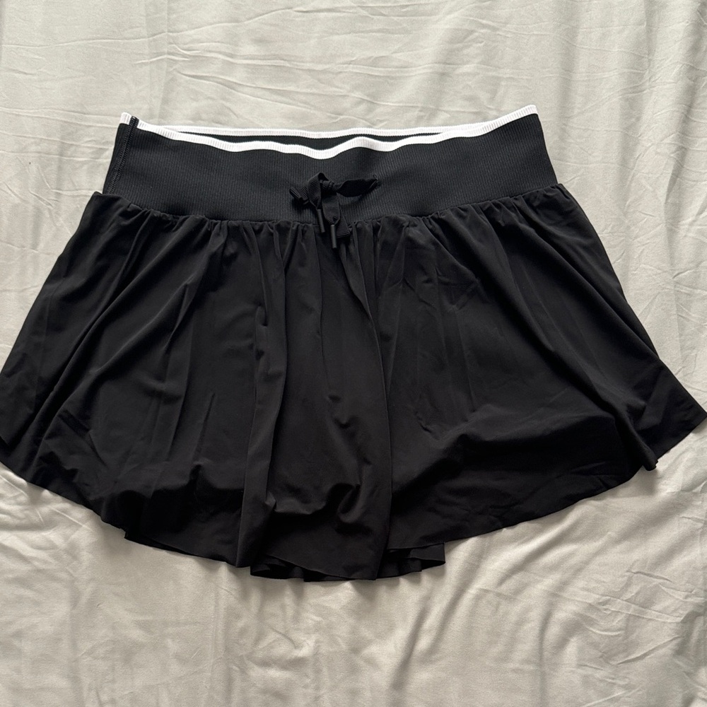 All in Motion Charcoal Skirt with Light Stripes